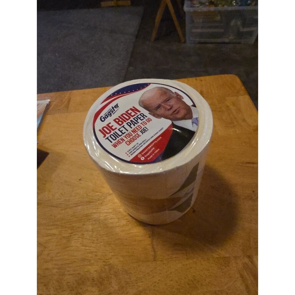 Unopened Joe Biden Toilet Paper Roll Funny Political Novelty Biden TP Gag Gift